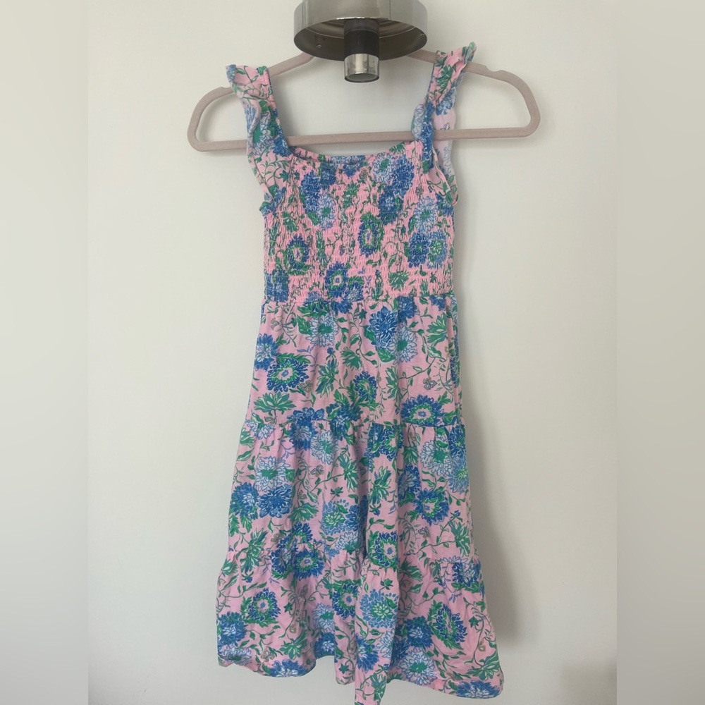 Floral Pink and Blue Kids Dress